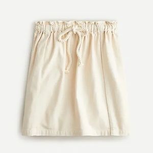 Jcrew drawstring mini skirt in ivory. SZS